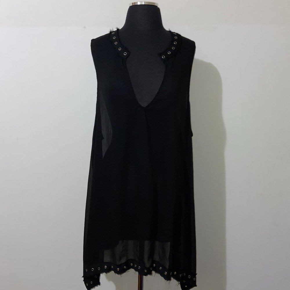 TORRID BLACK SHEER RIVETED TOP - 3X